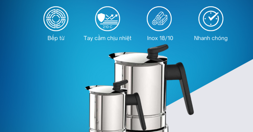 Khởi đầu ngày mới với Ấm Moka Pot Pedrini Steel Moka