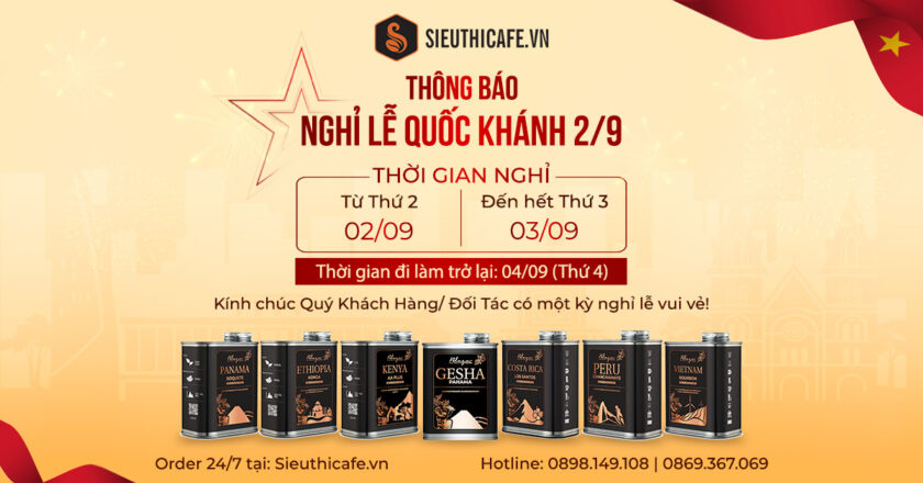 Sieuthicafe.vn thông báo nghỉ lễ Quốc Khánh 2/9