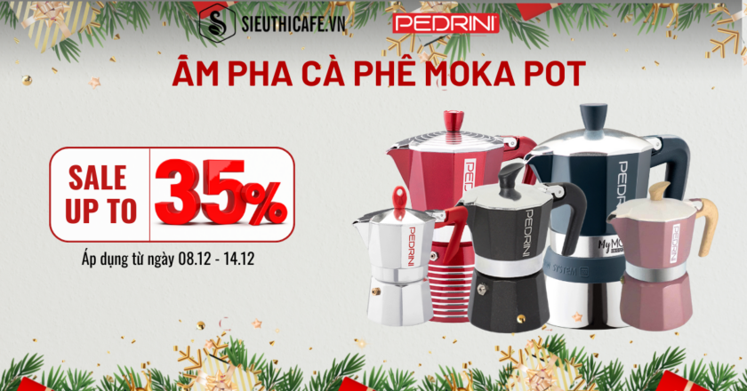 Mega Sale 12.12 – Ưu Đãi Lên Đến 35% Cho Ấm đun Moka Pot PEDRINI