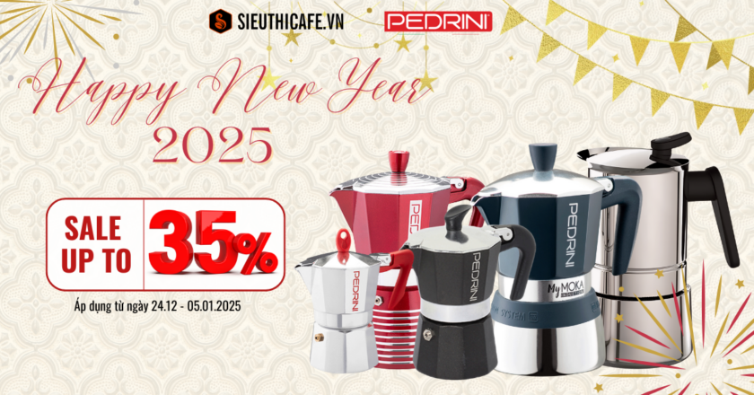 Happy New Year 2025 – Ấm Moka Pot Pedrini Giảm Đến 35%
