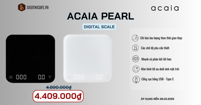Cân Điện Tử Acaia Pearl – Ưu Đãi Lên Đến 10%
