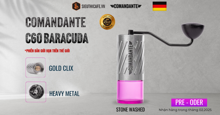 Pre-Oder Cối Xay Comandante C60 Baracuda Stone Washed