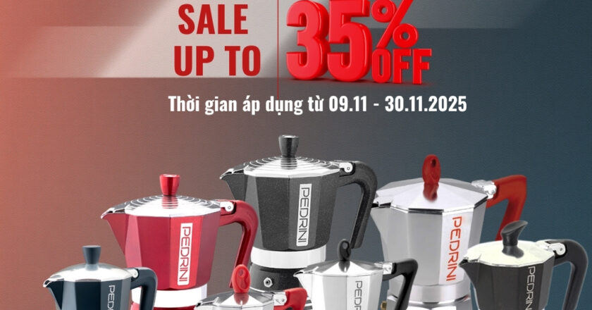 Pedrini Moka Pot Sale Sốc Tháng 11 – Giá Ưu Đãi Đến 35%!