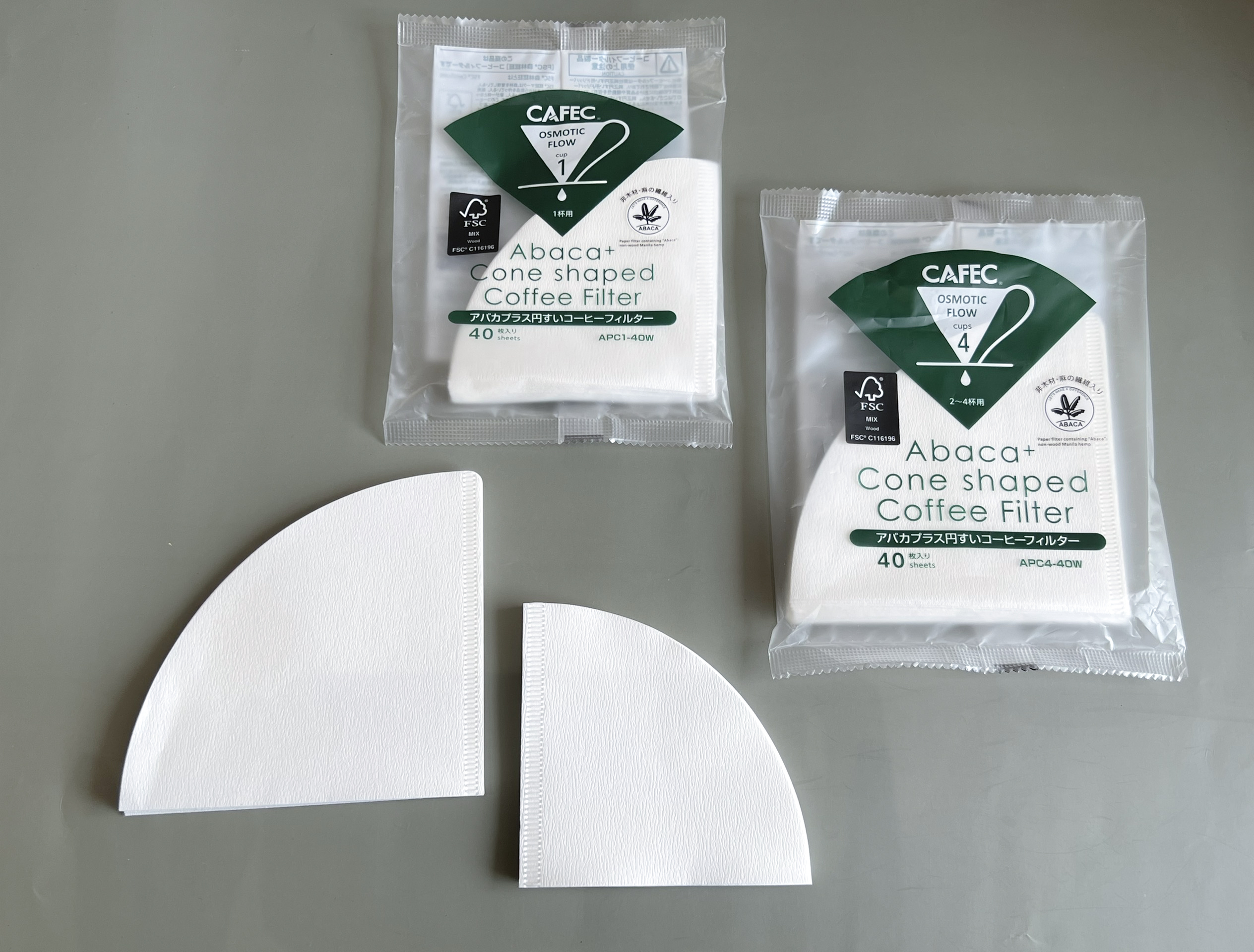 Cafec Paper Filter APC1 40W Cone V60 01 Cup 1 40 Sheets White Abaca 04