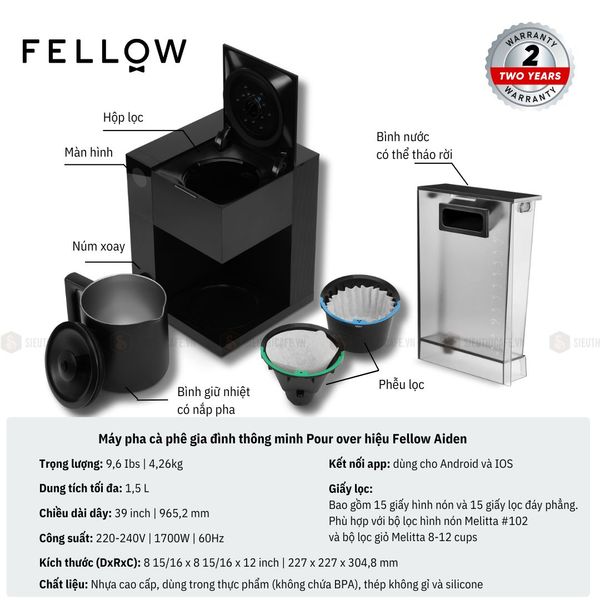 Máy Pha Cà Phê Thông Minh Fellow Aiden - Ưu Đãi Giảm Đến 15%