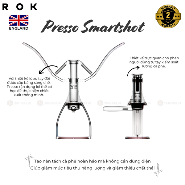 Máy Pha Cà Phê Thủ Công ROK Presso Smartshot - Deal Sốc Lên Đến 25%