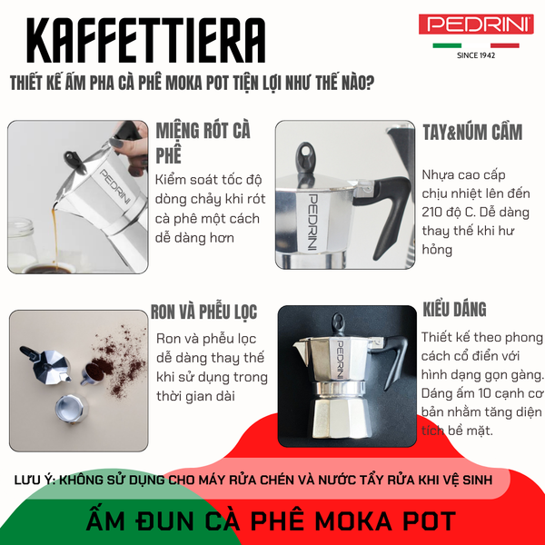 Nhận Ngay Ưu Đãi Lên Đến 30% Khi Mua Ấm Moka Pot Pedrini Kaffettiera